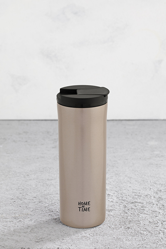 Hometime Silindir Termos Bardak 400 ml Parlak Kum Hometime Silindir Termos Bardak 400 ml Parlak Kum