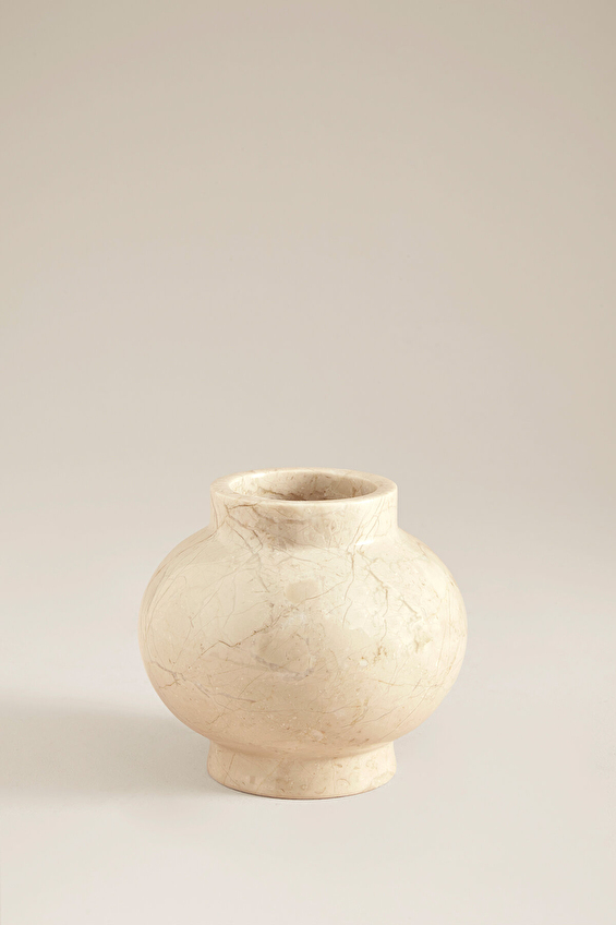 Cottons & Clouds Vazo Yuvarlak Büyük Mermer