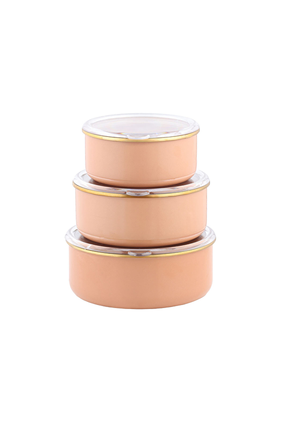 Hometime Emaye Saklama Kabı 3'lü Cappucino