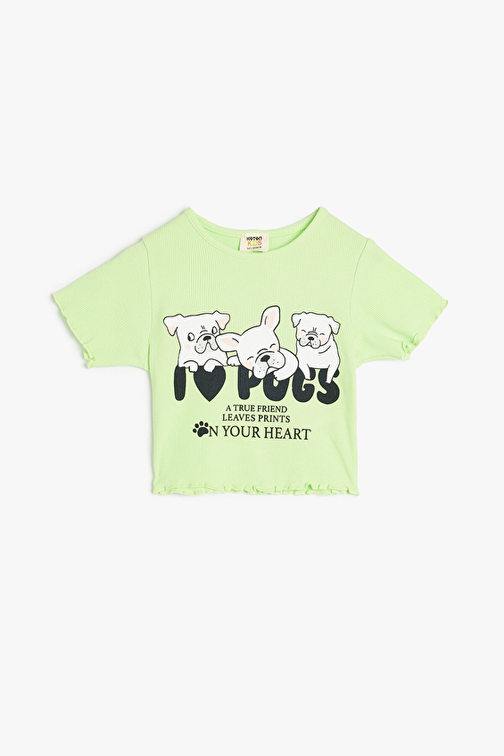 Koton Kız Çocuk Tişört 5SKG10016AK Yeşil Koton Kız Çocuk Tişört 5SKG10016AK Yeşil