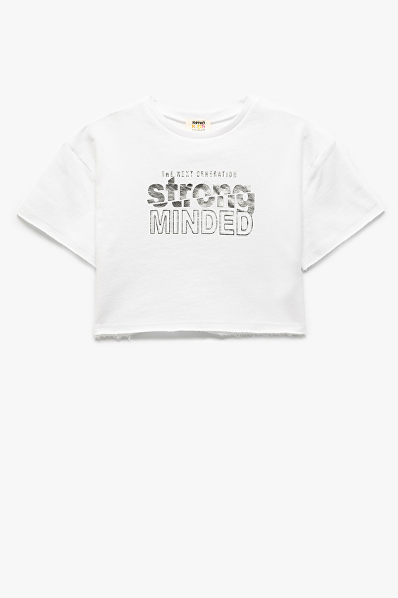 Koton Kız Çocuk Tişört 5SKG10052AK Beyaz Koton Kız Çocuk Tişört 5SKG10052AK Beyaz