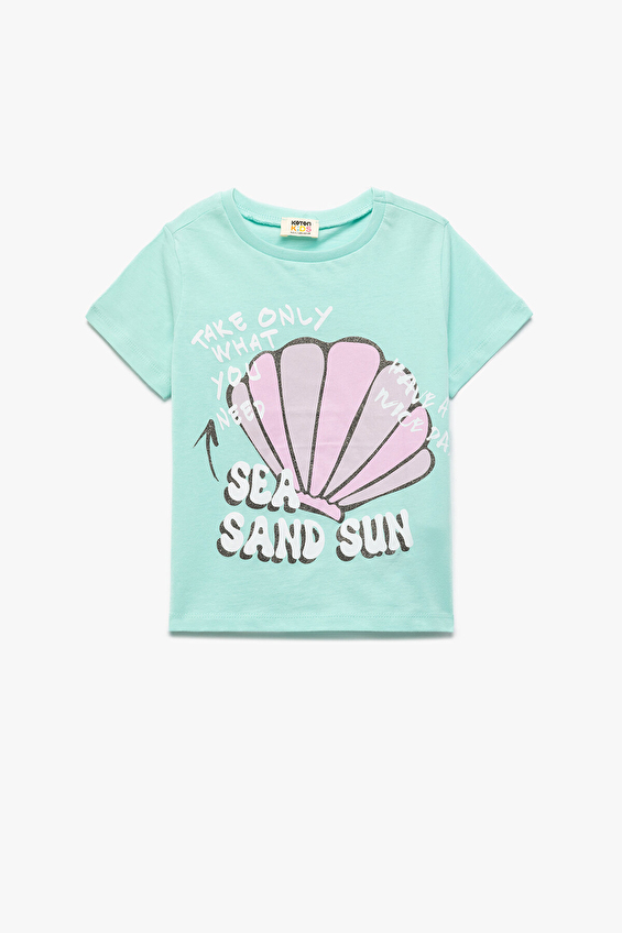 Koton Kız Çocuk Tişört 5SKG10112AK Yeşil Koton Kız Çocuk Tişört 5SKG10112AK Yeşil