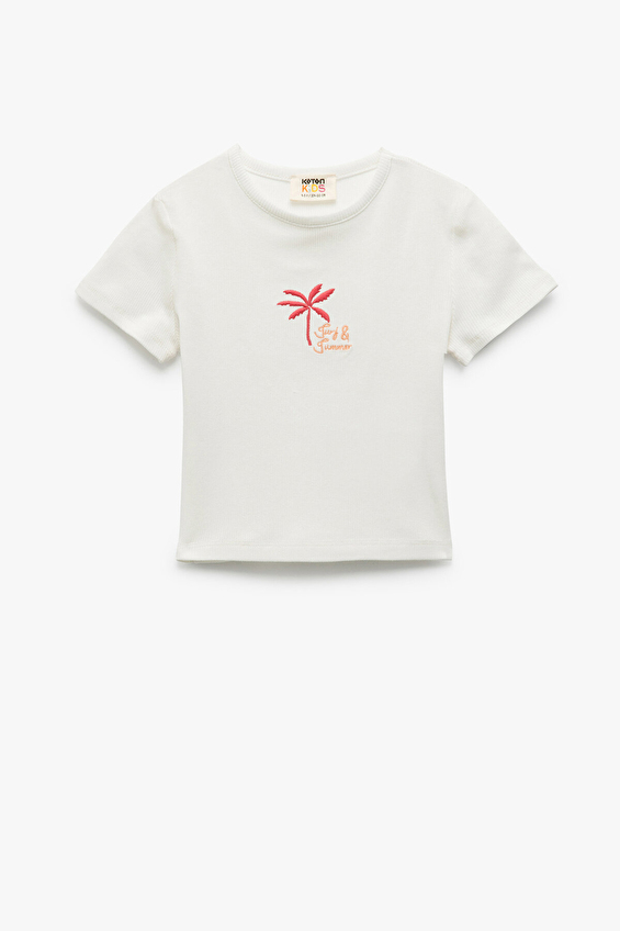 Koton Kız Çocuk Tişört 5SKG10153AK Ekru Koton Kız Çocuk Tişört 5SKG10153AK Ekru
