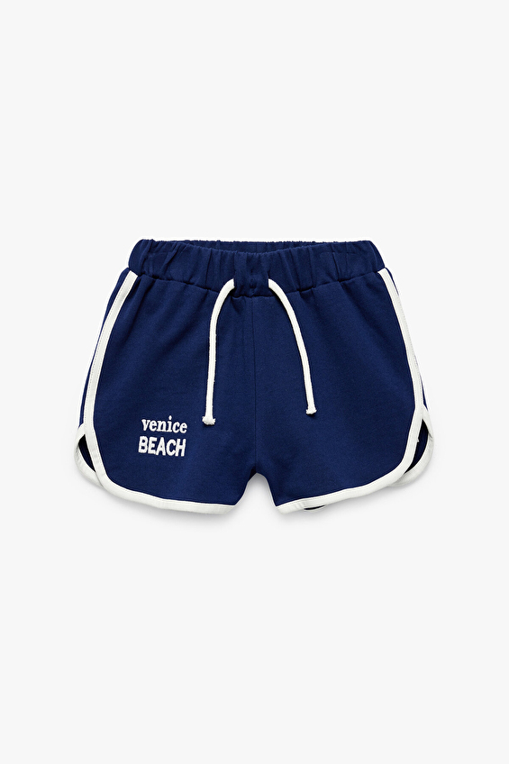 Koton Relax Fit Normal Paça Kız Çocuk Şort 5SKG40024AK Lacivert