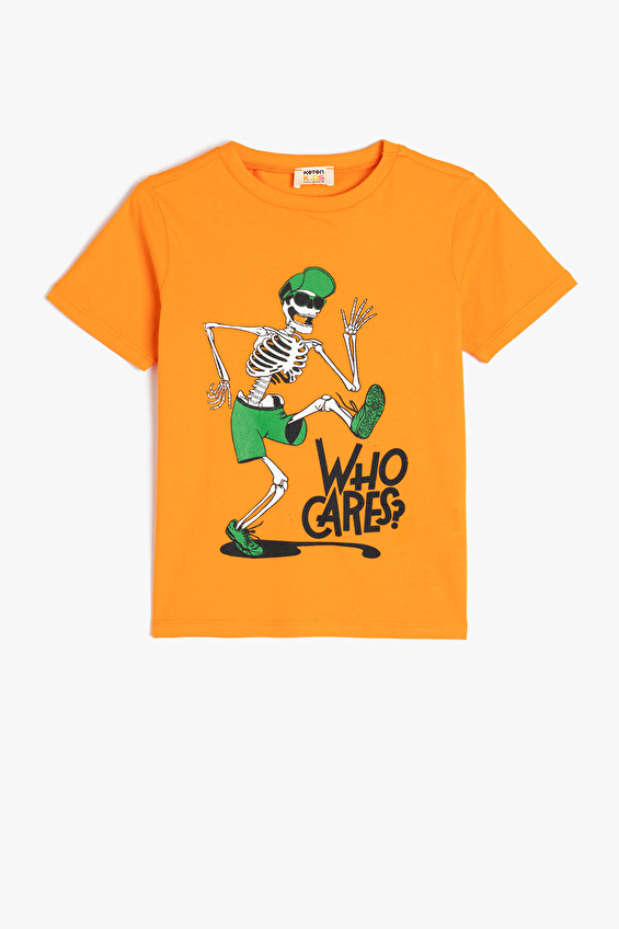 Koton Erkek Çocuk Tişört 5SKB10059TK Turuncu Koton Erkek Çocuk Tişört 5SKB10059TK Turuncu
