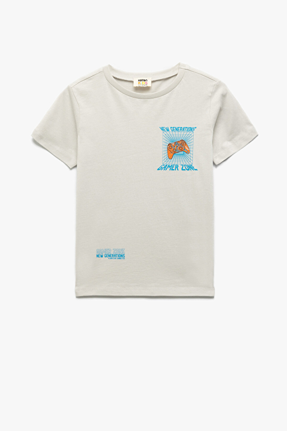 Koton Erkek Çocuk Tişört 5SKB10154TK Gri Koton Erkek Çocuk Tişört 5SKB10154TK Gri