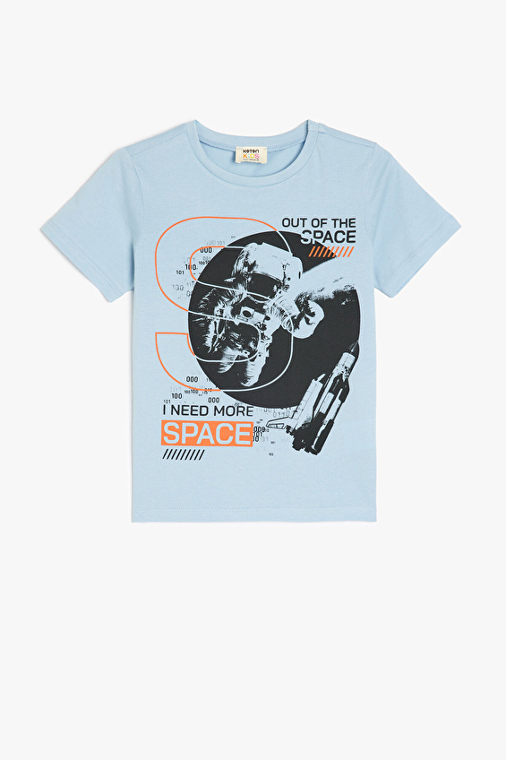 Koton Erkek Çocuk Tişört 5SKB10158TK Mavi Koton Erkek Çocuk Tişört 5SKB10158TK Mavi