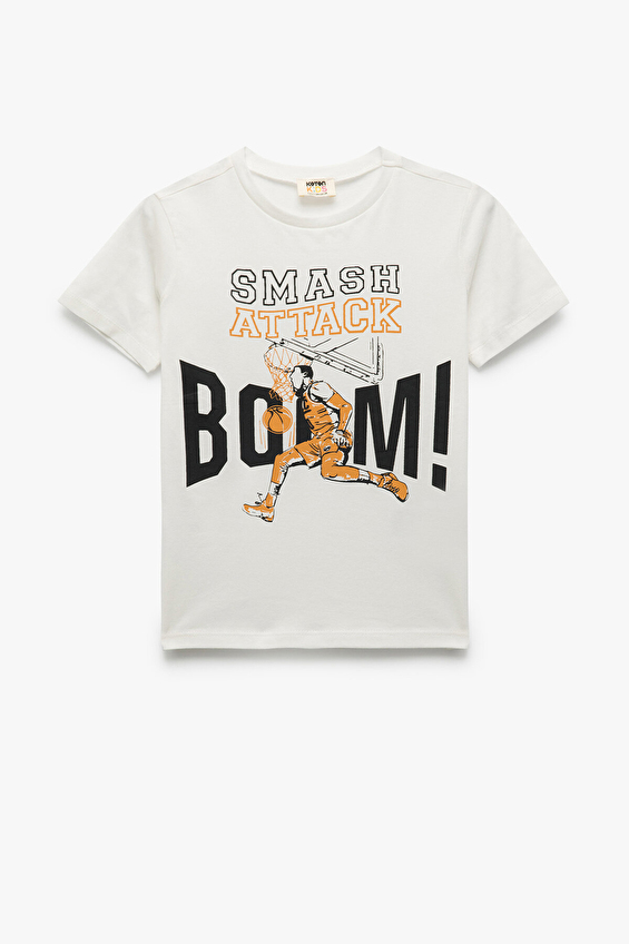 Koton Erkek Çocuk Tişört 5SKB10161TK Ekru Koton Erkek Çocuk Tişört 5SKB10161TK Ekru