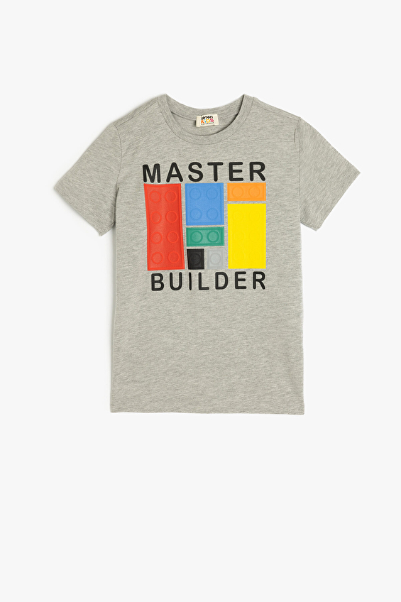 Koton Erkek Çocuk Tişört 5SKB10064TK Gri Koton Erkek Çocuk Tişört 5SKB10064TK Gri