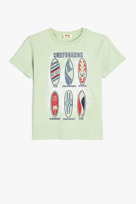 Koton Erkek Çocuk Tişört 5SKB10081TK Yeşil Koton Erkek Çocuk Tişört 5SKB10081TK Yeşil