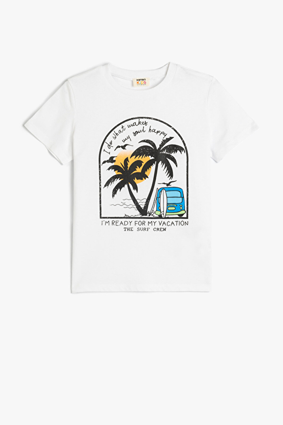 Koton Regular Fit Bisiklet Yaka Erkek Çocuk Tişört 5SKB10088TK Beyaz Koton Regular Fit Bisiklet Yaka Erkek Çocuk Tişört 5SKB10088TK Beyaz