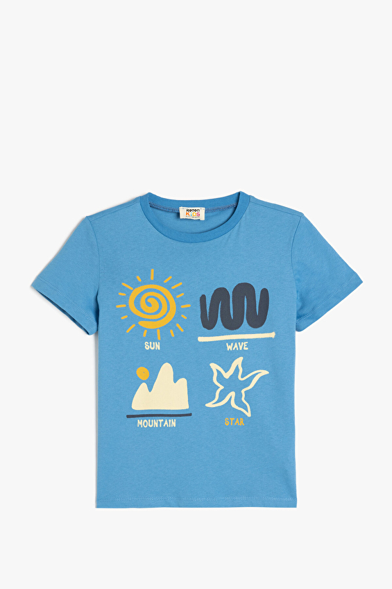 Koton Erkek Çocuk Tişört 5SKB10152TK Mavi Koton Erkek Çocuk Tişört 5SKB10152TK Mavi