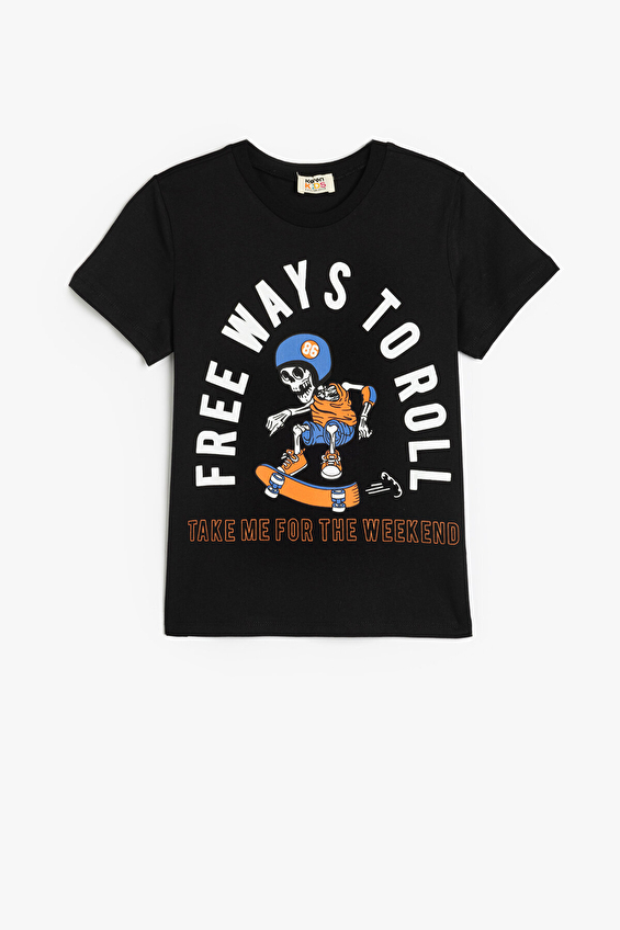 Koton Erkek Çocuk Tişört 5SKB10172TK Siyah Koton Erkek Çocuk Tişört 5SKB10172TK Siyah