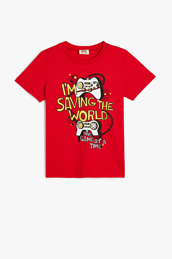 Koton Erkek Çocuk Tişört 5SKB10173TK Kırmızı Koton Erkek Çocuk Tişört 5SKB10173TK Kırmızı