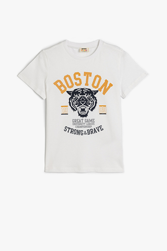 Koton Erkek Çocuk Tişört 5SKB10194TK Beyaz Koton Erkek Çocuk Tişört 5SKB10194TK Beyaz