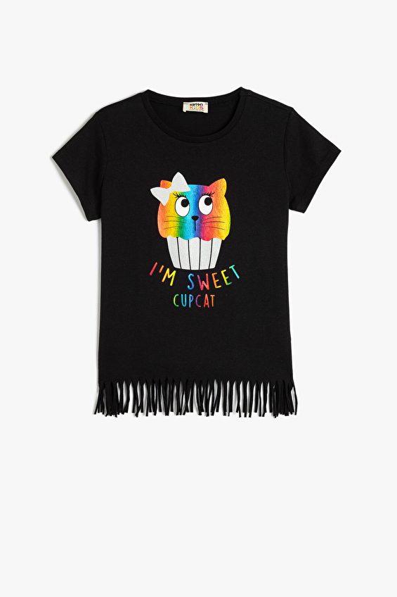 Koton Kız Çocuk Tişört 5SKG10021AK Siyah Koton Kız Çocuk Tişört 5SKG10021AK Siyah