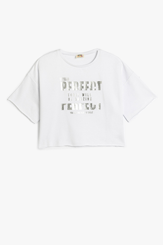 Koton Kız Çocuk Tişört 5SKG10066AK Beyaz Koton Kız Çocuk Tişört 5SKG10066AK Beyaz