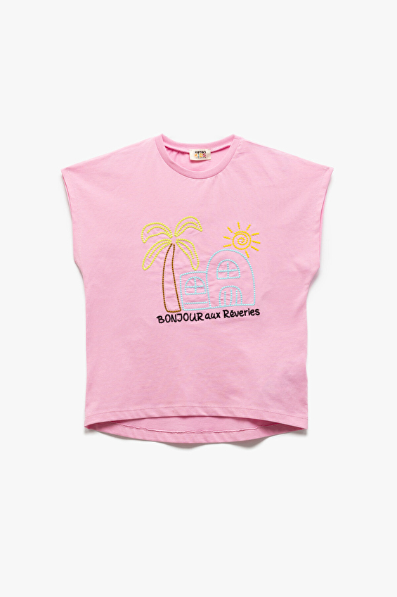 Koton Regular Fit Bisiklet Yaka Kız Çocuk Tişört 5SKG10136AK Pembe Koton Regular Fit Bisiklet Yaka Kız Çocuk Tişört 5SKG10136AK Pembe