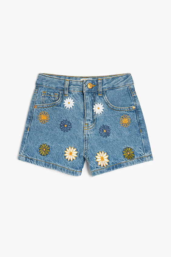 Koton Regular Fit Normal Paça Kız Çocuk Kot Şort 5SKG40041AD Indıgo Koton Regular Fit Normal Paça Kız Çocuk Kot Şort 5SKG40041AD Indıgo