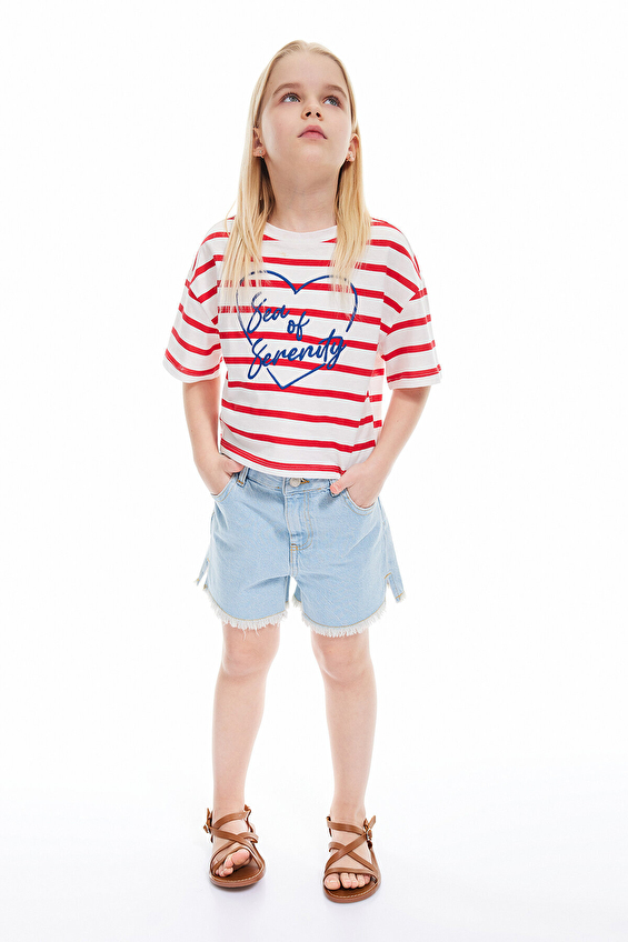 Koton Kız Çocuk Kot Şort 5SKG40044AD Indıgo Koton Kız Çocuk Kot Şort 5SKG40044AD Indıgo