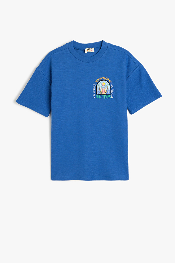 Koton Regular Fit Bisiklet Yaka Erkek Çocuk Tişört 5SKB10214TK Saks Koton Regular Fit Bisiklet Yaka Erkek Çocuk Tişört 5SKB10214TK Saks