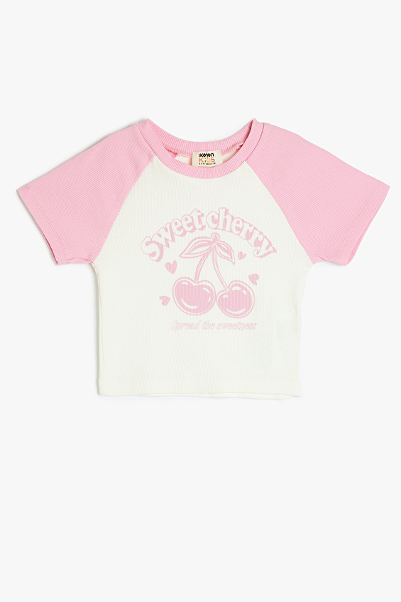Koton Kız Çocuk Tişört 5SKG10082AK Ekru Koton Kız Çocuk Tişört 5SKG10082AK Ekru