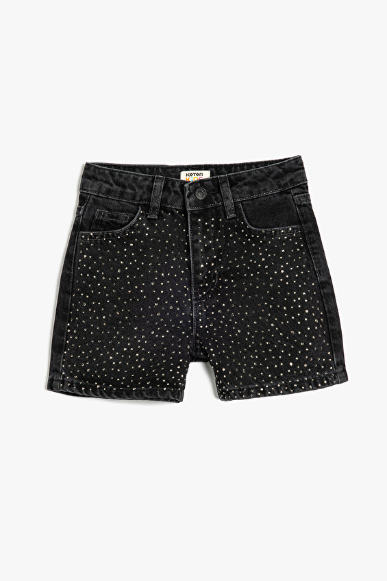 Koton Regular Fit Normal Paça Kız Çocuk Kot Şort 5SKG40050AD Siyah Koton Regular Fit Normal Paça Kız Çocuk Kot Şort 5SKG40050AD Siyah