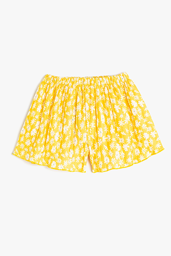 Koton Relax Fit Normal Paça Kız Çocuk Şort 5SKG40027AK Sarı Koton Relax Fit Normal Paça Kız Çocuk Şort 5SKG40027AK Sarı