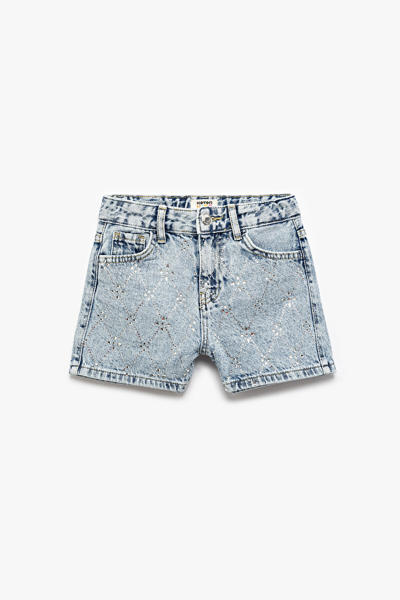 Koton Kız Çocuk Şort 5SKG40046AD Indıgo Koton Kız Çocuk Şort 5SKG40046AD Indıgo