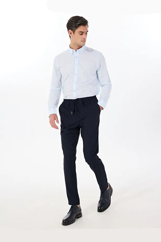 Altınyıldız Classics Slim Fit Beli Bağlamalı Erkek Pantolon ACE001252275 Lacivert Altınyıldız Classics Slim Fit Beli Bağlamalı Erkek Pantolon ACE001252275 Lacivert