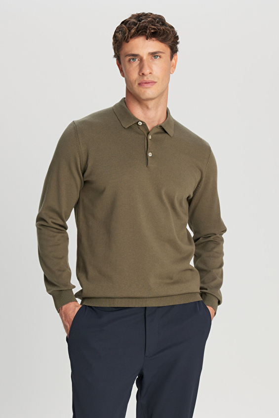 Altınyıldız Classics Standart Fit Erkek Triko ACE043261436 Haki Altınyıldız Classics Standart Fit Erkek Triko ACE043261436 Haki