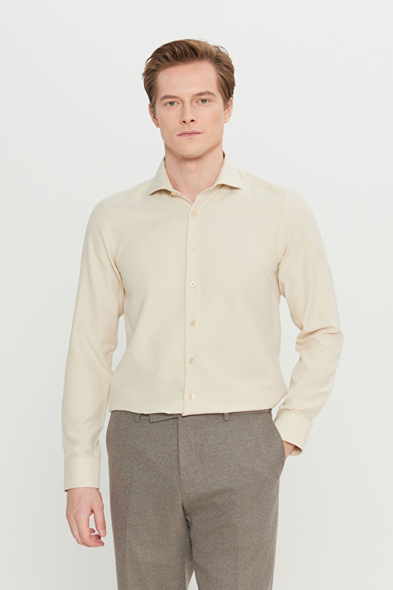 Altınyıldız Classics Slim Fit Erkek Gömlek ACE020261606 Bej Altınyıldız Classics Slim Fit Erkek Gömlek ACE020261606 Bej