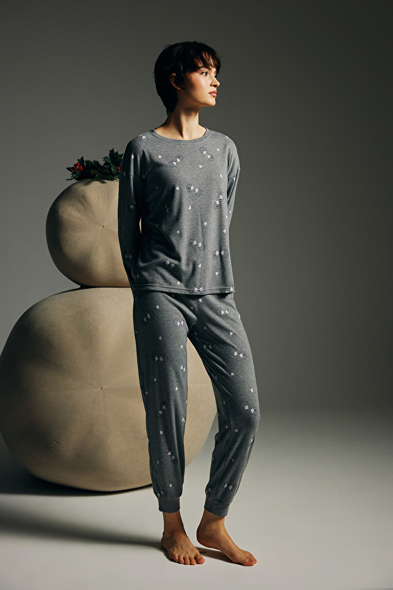 Hays Kadın Pijama Takımı 62166TKM Gri Hays Kadın Pijama Takımı 62166TKM Gri