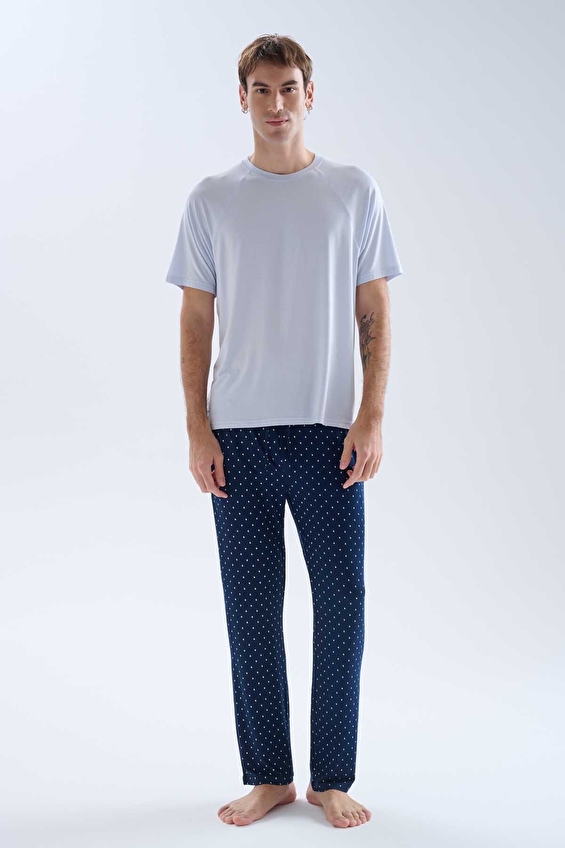 Hays Erkek Pijama Takımı 70612TKM Mavi Hays Erkek Pijama Takımı 70612TKM Mavi