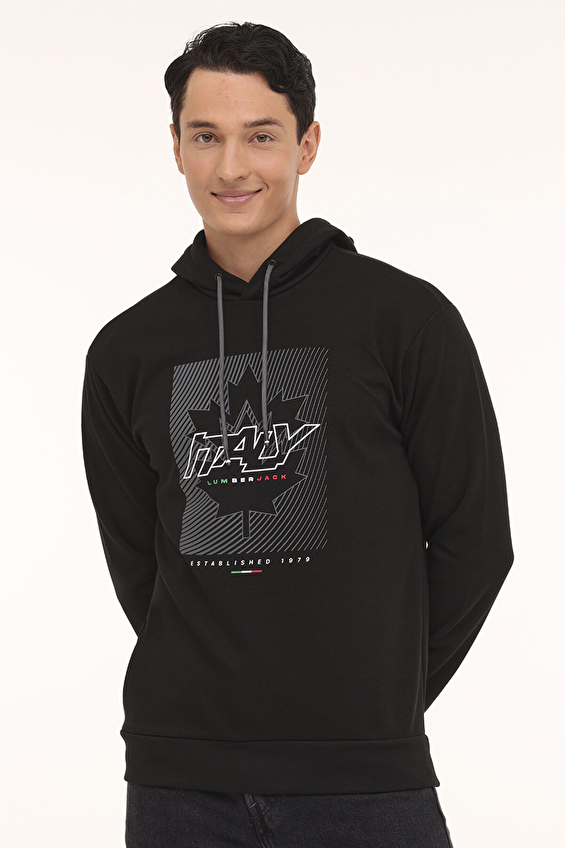 Lumberjack Kapüşonlu Erkek Sweatshirt RENATO 17SD1047 Siyah Lumberjack Kapüşonlu Erkek Sweatshirt RENATO 17SD1047 Siyah