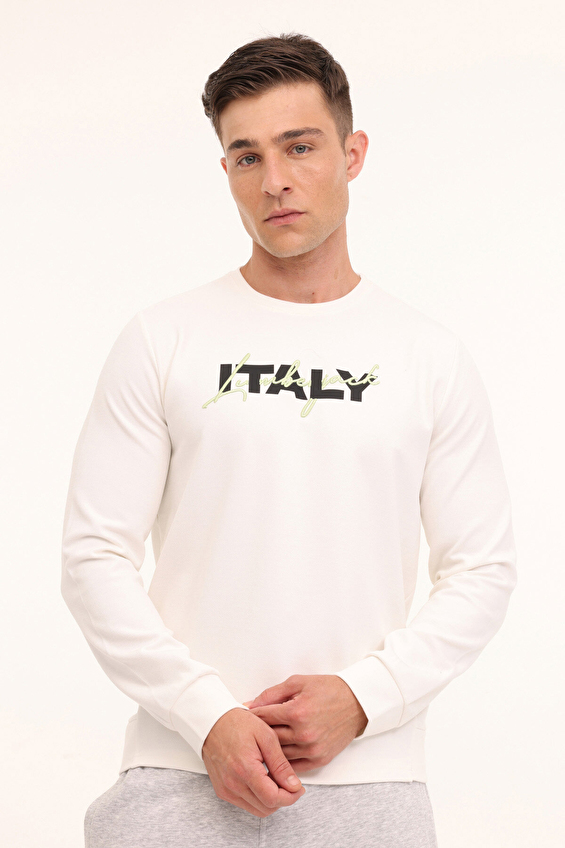 Lumberjack Erkek Sweatshirt ZUHN 16ITL521 Kırık beyaz Lumberjack Erkek Sweatshirt ZUHN 16ITL521 Kırık beyaz