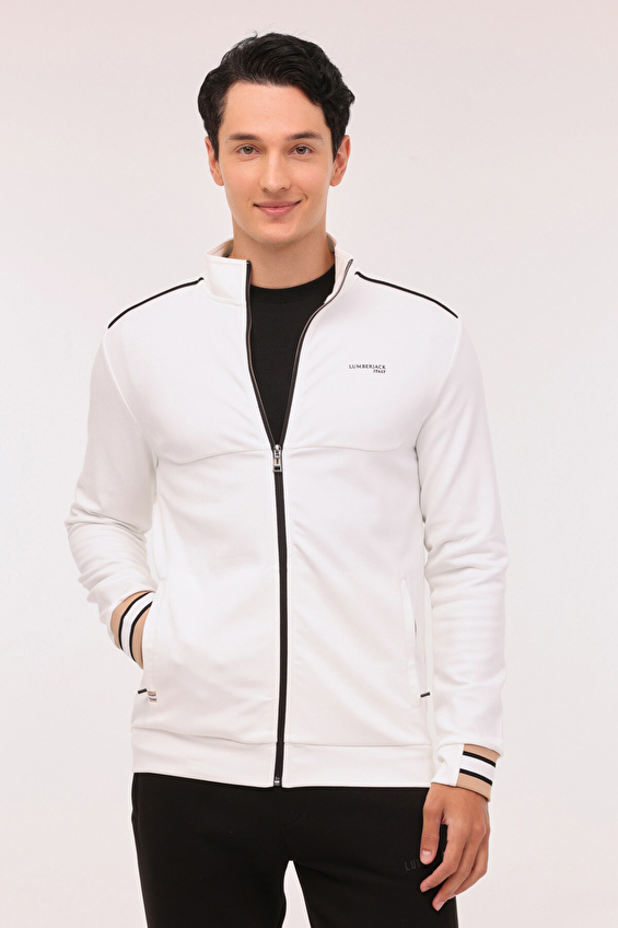 Lumberjack Fermuarlı Erkek Sweatshirt FRANKY 18BA 108 Ekru Lumberjack Fermuarlı Erkek Sweatshirt FRANKY 18BA 108 Ekru