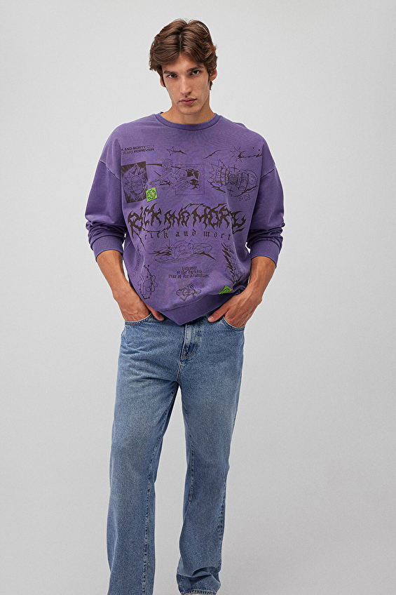 Mavi Erkek Sweatshirt M0S10186 70691 Mürdüm Mavi Erkek Sweatshirt M0S10186 70691 Mürdüm