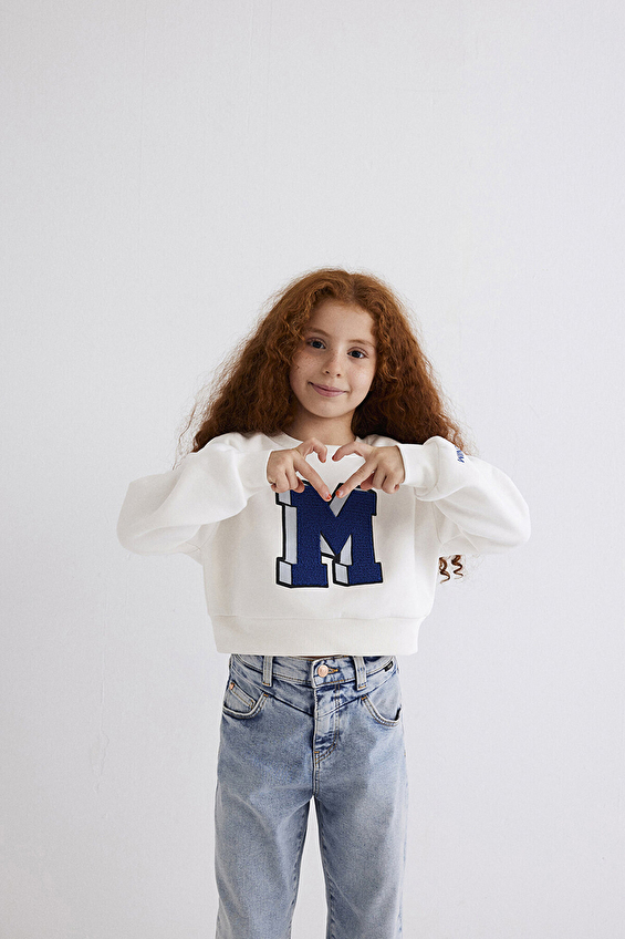 Mavi Kız Çocuk Sweatshirt M7S10079 70057 Ekru Mavi Kız Çocuk Sweatshirt M7S10079 70057 Ekru