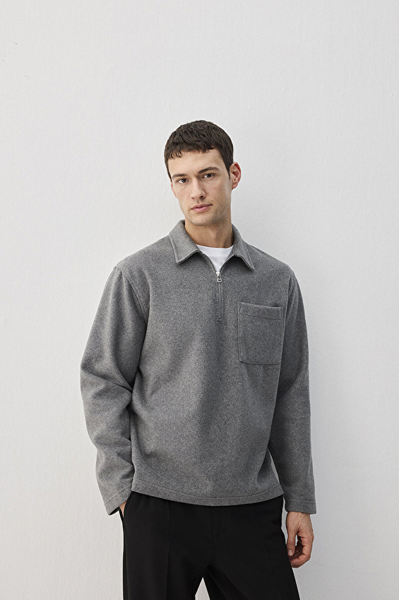 Mavi Erkek Sweatshirt M0S10265 80018 Gri melanj Mavi Erkek Sweatshirt M0S10265 80018 Gri melanj