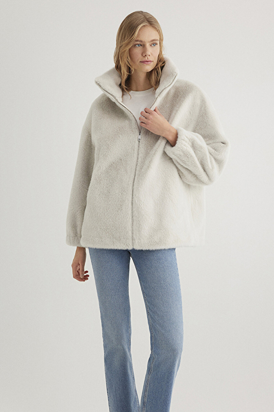 Mavi Uzun Kollu Oversize Kadın Ceket M1110597 70037 Bej Mavi Uzun Kollu Oversize Kadın Ceket M1110597 70037 Bej