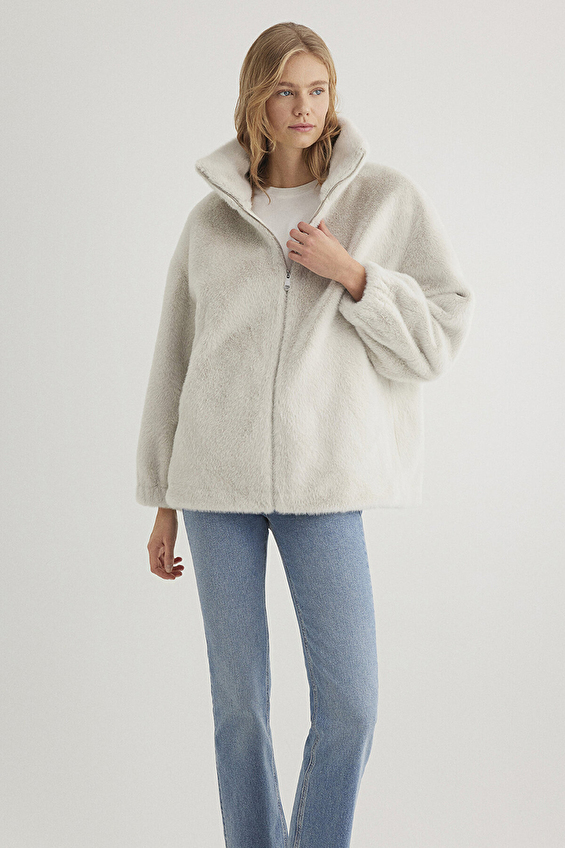 Mavi Uzun Kollu Oversize Kadın Ceket M1110597 70037 Bej Mavi Uzun Kollu Oversize Kadın Ceket M1110597 70037 Bej