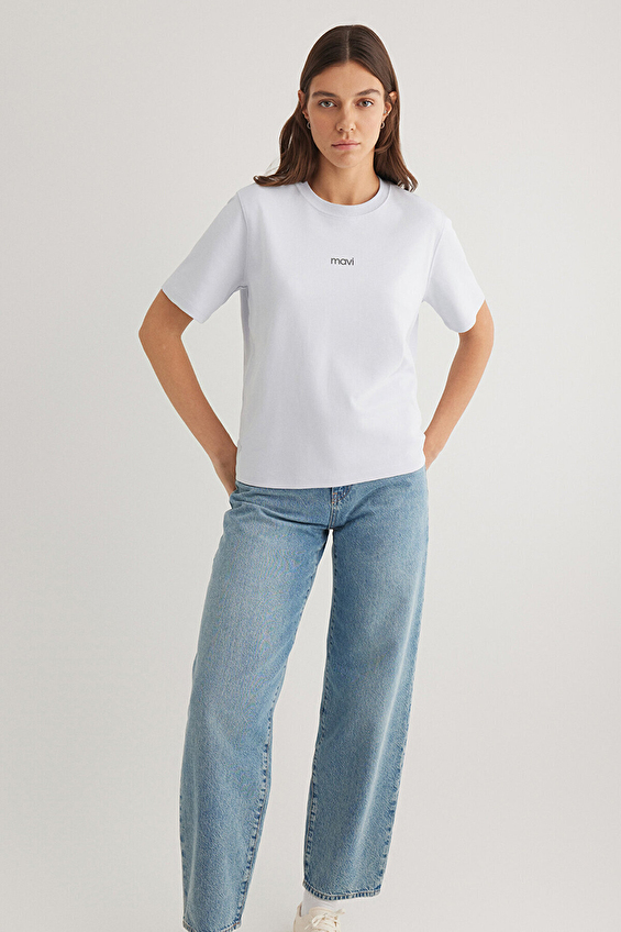 Mavi Loose Fit Kısa Kollu Kadın Tişört M1612829 89201 Mavi Mavi Loose Fit Kısa Kollu Kadın Tişört M1612829 89201 Mavi