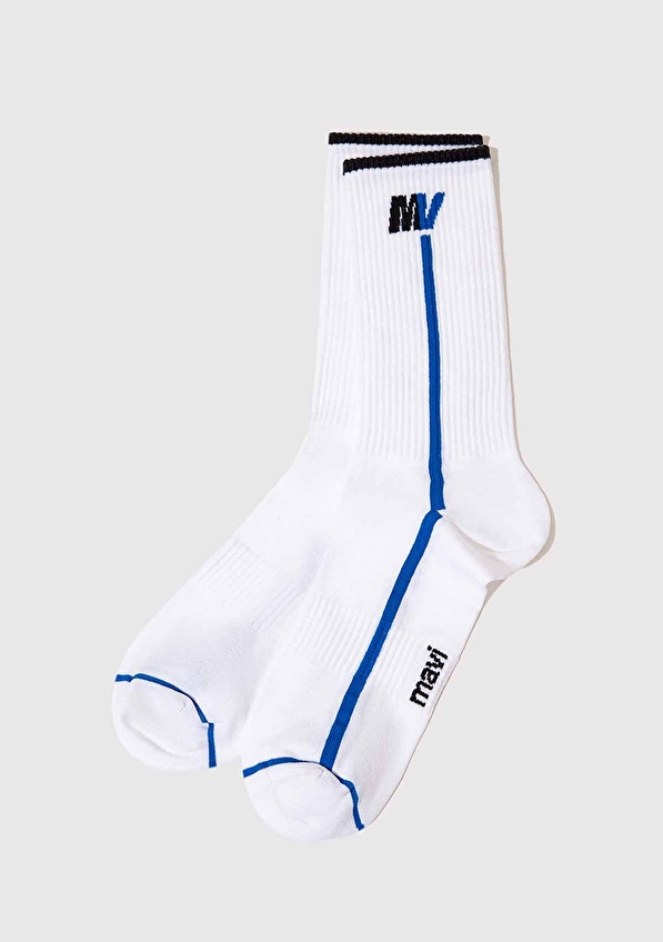 Mavi Erkek Soket Çorap M0911746 20843 BYZ Beyaz Mavi Erkek Soket Çorap M0911746 20843 BYZ Beyaz