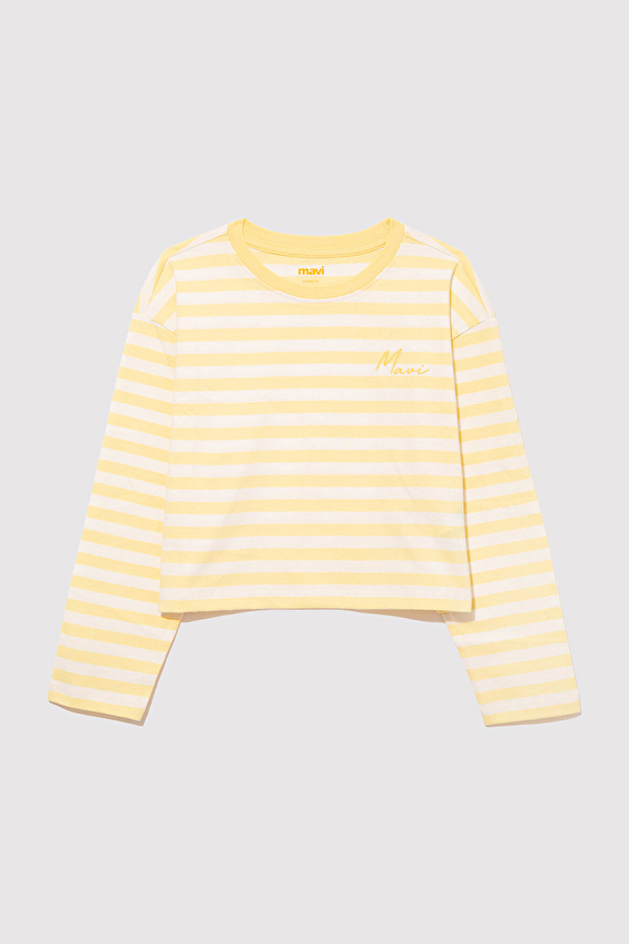 Mavi Loose Fit Kız Çocuk Tişört M7610262 89149 Sarı Mavi Loose Fit Kız Çocuk Tişört M7610262 89149 Sarı