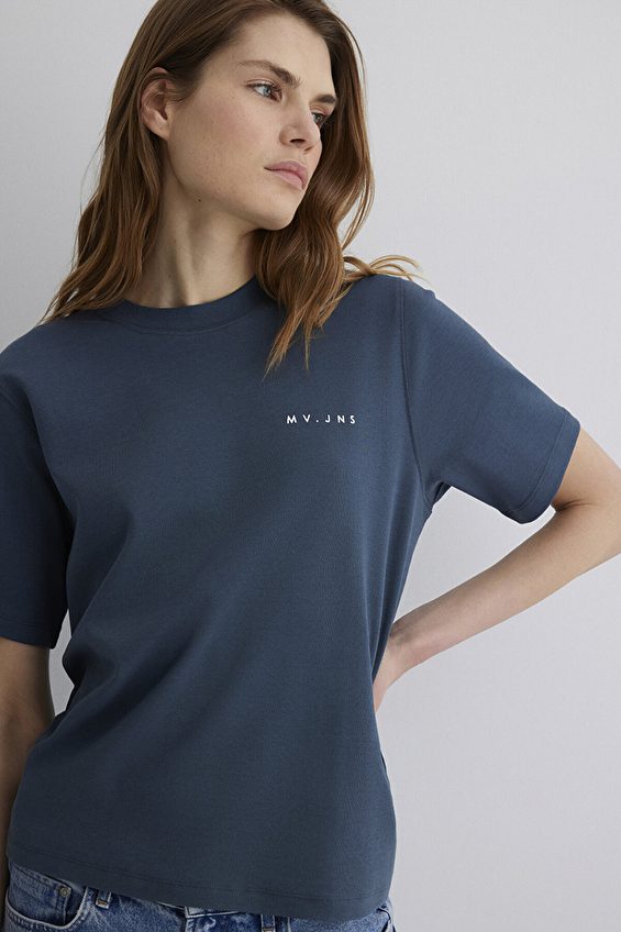 Mavi Kısa Kollu Kadın Tişört M1613148 70500 Lacivert Mavi Kısa Kollu Kadın Tişört M1613148 70500 Lacivert