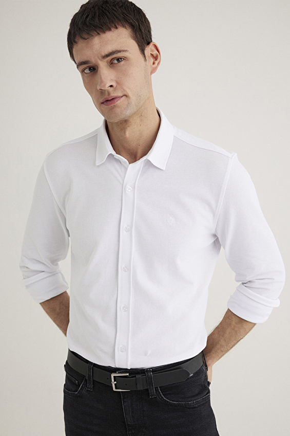 Mavi Slim Fit Düğmeli Gömlek Yaka Uzun Kollu Erkek Gömlek M0211583 620 Beyaz Mavi Slim Fit Düğmeli Gömlek Yaka Uzun Kollu Erkek Gömlek M0211583 620 Beyaz