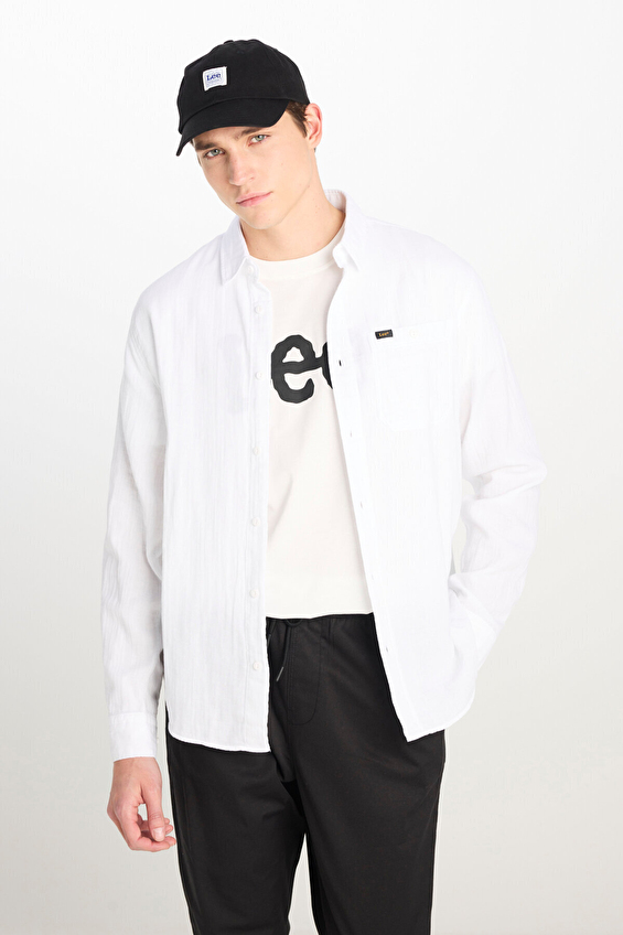 Lee Gömlek Yaka Relaxed Fit Uzun Kol Erkek Gömlek L66N205295100 Beyaz Lee Gömlek Yaka Relaxed Fit Uzun Kol Erkek Gömlek L66N205295100 Beyaz