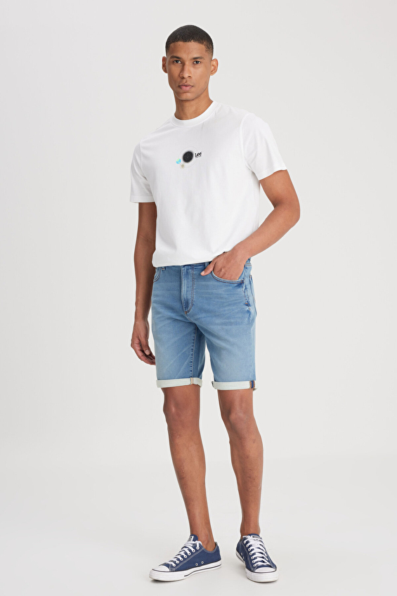 Lee Slim Fit Yüksek Bel Erkek Kot Şort L241079XT Mavi Lee Slim Fit Yüksek Bel Erkek Kot Şort L241079XT Mavi