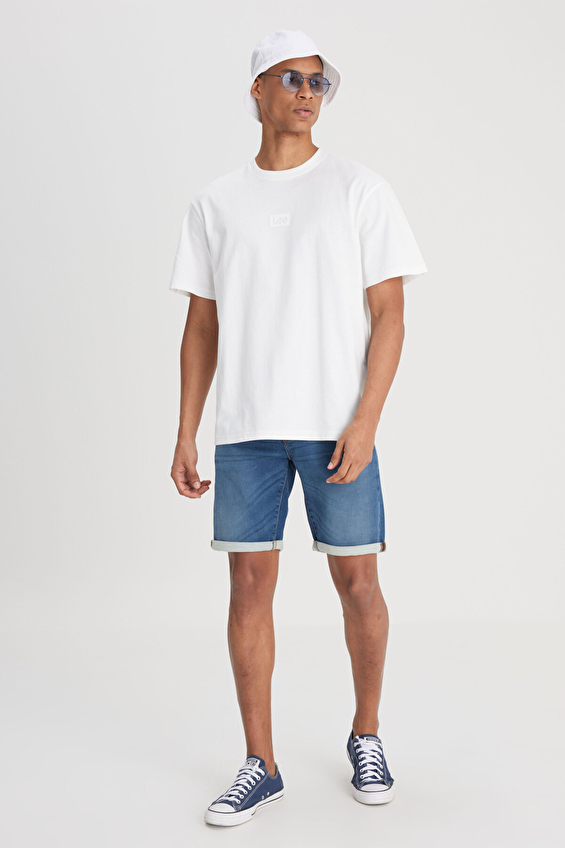 Lee Slim Fit Yüksek Bel Erkek Kot Şort L24107958 Mavi Lee Slim Fit Yüksek Bel Erkek Kot Şort L24107958 Mavi